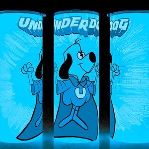 Glow in the Dark Underdog Cartoon Superhero Cup Mug Tumbler 20oz